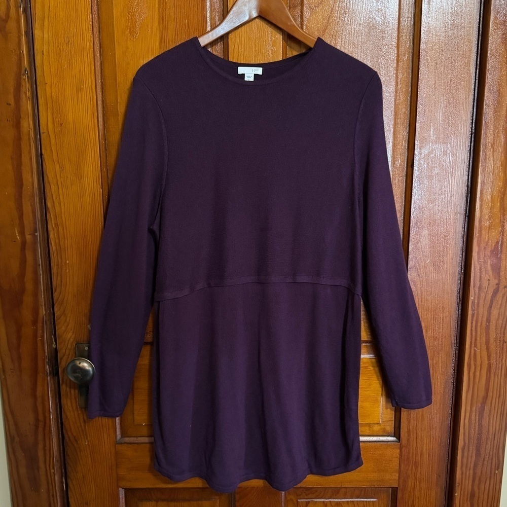 J.Jill Purple Knit Tunic Size Large Long Sleeve